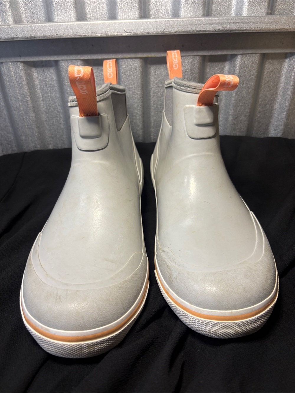 Grundens Deck Boss Ankle Boots with Pull Tabs Glacier Grey Size 8